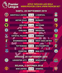 Pin Di Jadwal Liga Inggris 2019 2020
