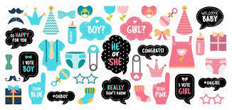 Gender Reveal Baby Shower Photo Booth Props Royalty Free Cliparts Vectors And Stock Illustration Image 120441450