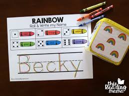 spring pocket chart inserts with the rainbow roll and write