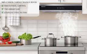 Range Hood 30 Inch Kitchenexus Stainless Steel 300cfm Ducted Ductless Under Cabinet Kitchen Vent Hood With Led Lighting And Hybrid Stainless Steel Filters T 16a