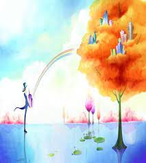 تصميم رسم مدينة خيالية ملف مفتوح psd فوتوشوب free art art wallpaper painting