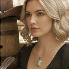 Natural Green Turquoise Necklace Pendant Sterling Silver Southwestern With  Chain