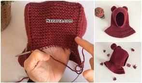 Tam Tarifli Boyunluklu Cocuk Beresi Yapmak Nazarca Com Baby Knitting Patterns Krose Sapka Orgu