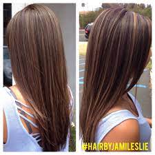 Simply ask your stylist to give you very subtle highlights, then to part your hair down the middle and to curl it with a flat iron to achieve these soft waves. Beautiful Natural Dark Brown Hair With A Medium Golden Beige Partial Highlight Beautiful Hair By Jami Leslie T Frisuren Strahnchen Kurze Haare Frisur Ideen