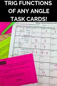 Exact Values Of Trig Functions Task Cards Precalculus Activities Secondary Math