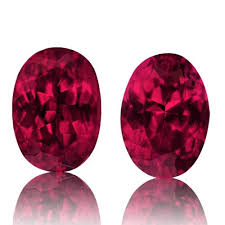 Exquisite Raspberry Red Rhodolite Pair Ovals 6 09 Carats Rare Gemstones Gemstones Gemstones For Sale