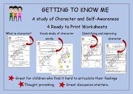 4 Different Worksheets That Focus On Self Awareness And Good Character Children Can Learn The Meanings Of Character Tr Self Awareness Get To Know Me Awareness