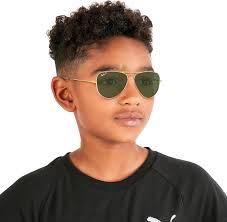 Ray-Ban Kids Unisex Polarized Green Lens Aviator Sunglasses