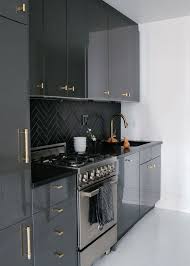 For The Single Man Kitchen Design Small Contemporary Kitchen Black Kitchen Cabinets