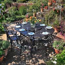 Gloria Oval 210x150cm 8 Seater Oval Aluminium Patio Set Patio Set Metal Garden Table Patio