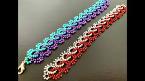 Interlace Beaded Bracelet How To Make Beaded Bracelet Beaded Lace Youtub Making Bracelets With Beads Beaded Bracelet Patterns Beaded Bracelets Tutorial