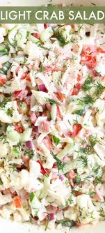 A Simple And Easy Salad Recipe The Salad Has Crab Meat Red Pepper Red Onion Cucumbers Cauliflower And Crab Salad Recipe Crab Salad Sea Food Salad Recipes