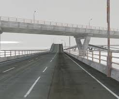 Highway And Bridge Set With Streetlamp And Fences 3d Model In 2020 3d Model Exterior City Model