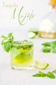 Rim glass with sugar, and garnish with fresh lime wedge. Tequila Mojito Cocktail Delicious Everyday