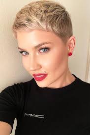 Flirty Blonde Hair Colors To Try In 2021 Lovehairstyles Com Super Short Hair Very Short Hair Short Blonde Hair