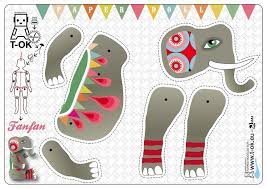 Elephant Mandala Articulated Doll Paper Craft Printable Paper Dolls Paper Puppets Paper Toys