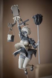 2b Figurine Maid Version By Thomas Roussel From Nier Automata 3d Print With A Form2 Printer Art Toy Figurines Thomas