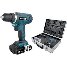 Black And Decker Drill Charger 18v Wesco 18v Cordless Drill Driver Kit With 158 Assorted Pieces Big W 18v Cordless Drill Drill Cordless Drill