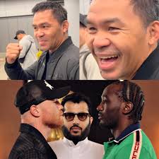 MANNY PACQUIAO aconseja a CRAWFORD contra CANELO Si alguien sabe de  derrotar a rivales mas grandes en peso, ese es Manny Pacquiao. Y le mandó  un consejo muy breve, pero muy claro