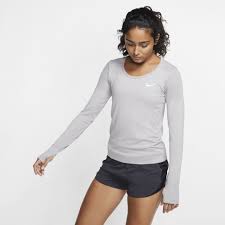 Womens athletic running yoga shirts lightweight long sleeve wicking top slim fittop rated seller. Nike Infinite Women S Long Sleeve Running Top Nike Cloth Lange Armel Armel Graue Nikes