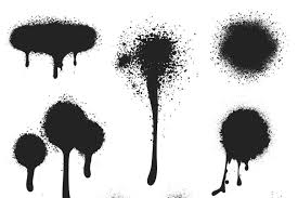 Black And White Drip Effect Spray Paint Vector Set In 2020 Paint Vector Drip Painting Painting