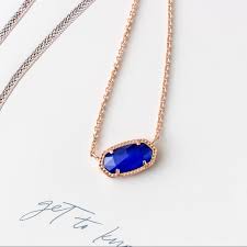 Kendra Scott Jewelry Kendra Scott Elisa Blue Cats Eye Necklace Rosegold Poshmark