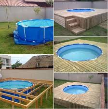21 Easy And Inexpensive Floating Deck Ideas For Your Backyard Plastic Pool Diy Pool Floating Deck