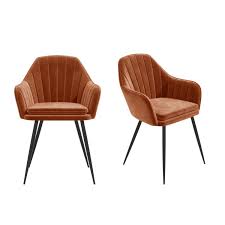 Farmhouse storage cabinet sliding barn door wood end table console. Set Of 2 Orange Velvet Dining Tub Chairs With Black Legs Logan Ebay