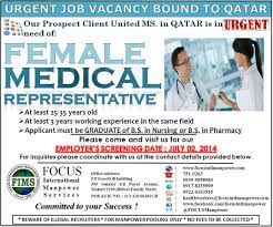 Urgent Job Vacancy For Female Medical Representative