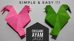 Setelah mengumpulkan siluet dari kertas, dimungkinkan untuk membuat sosok ayam jantan atau ayam betina, burung gereja atau burung lain. Cara Membuat Origami Ayam Jago How To Make Origami Rooster Youtube