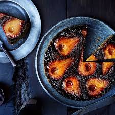 Spiced Pear Upside Down Cake Recipe Epicurious Com Pear Upside Down Cake Spiced Pear Upside Down Cake