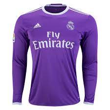 Real madrid 16 17 third kit released footy headlines. Real Madrid 16 17 Ls Away Soccer Jersey Get Match Ready For The 2016 17 Uefa Champions League Real Madrid World Soccer Shop Long Sleeve Tshirt Men