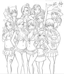 Faire Tail Filles De La Guilde Coloriage Manga Coloriage Fairy Tail Dessin Manga