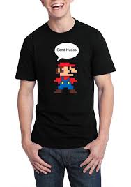 Super Mario Send Nudes Black T-Shirt - Swag Shirts