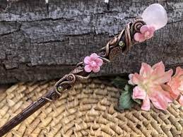 Rose Quartz Crystal Wand Fairy Wand Wizard Witch Wand Nature Etsy Witch Wand Fairy Wands Crystal Wand