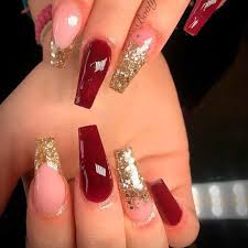 120+ best coffin nails ideas that suit everyone. Nail Designs With Burgundy And Gold Attractive Nail Design
