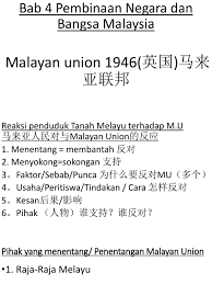 Dibawah pentadbiran ini semua bidangkuasa raja raja melayu termasuk hak menentukan dasar luar negeri. F5 Bab 4 Malayan Union Part 2