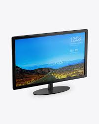 Monitor Mockup In Device Mockups On Yellow Images Object Mockups