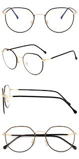 If you're looking for something new after years of thick acetate frames or just want to try a classic look, thin metal frame eyeglasses are an elegant choice. 9510 Black And Gold 647 Metal Frame Glasses Metal Glasses Gold Glasses