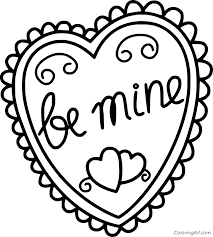 10 easy to learn number coloring pages for your little ones: Be Mine Heart Coloring Page Coloringall