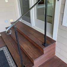 Composite decking front steps complete tutorial. Single Post Ornamental Hand Rail 1 Or 2 Step Railing For Etsy Step Railing Outdoor Stair Railing Handrail
