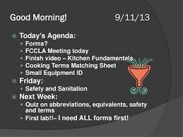 Think you know every culinary term used in your kitchen? Ppt Good Morning 9 11 13 Powerpoint Presentation Free Download Id 1774721