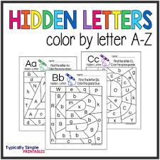 Explain your kids' the fundamentals abc exercise with the yield of our printable letters. Color By Letter Hidden Letters A Z By Typically Simple Tpt