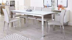 Choosing the best modern dining table begins with properly assessing your dining room's layout to understand the sizes of tables you have to work with. Eve White Frosted Glass With Chrome And Elise Extending Dining Set Chrome Dining Table Dining Table Dining Table Chairs