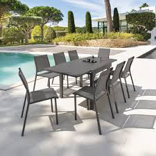 Table De Jardin Extensible Piazza Gris Quartz En 2020 Table De Jardin Table De Jardin Pliante Petite Table De Jardin