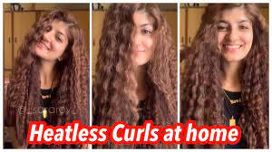 How To Curls Hair At Home Without Any Curler Overnight Heatless Curls Curly Hair Youtube Heatless Curls Curled Hairstyles Hair Curling Tutorial