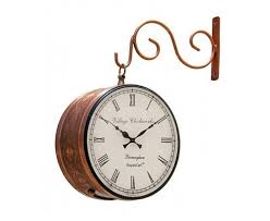 Ethnic platform clock , with black dial. Dhawan Metal Double Sided Traditional Vintage Station Wall Clock Stationwallclock Brass Copper Id 19008234755