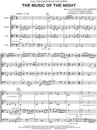 For music lesson study, public performance, or just for fun. The Music Of The Night Score String Quartet From The Phantom Of The Opera Sheet Music In G Major Download Print Sku Mn0118757