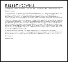 Television Producer Cover Letter Sample Cover Letter Templates Examples