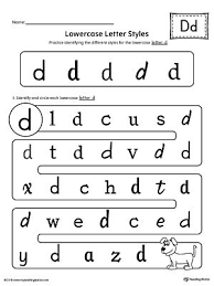 Lowercase Letter D Styles Worksheet Kindergarten Worksheets Printable Letter D Worksheet Kindergarten Worksheets